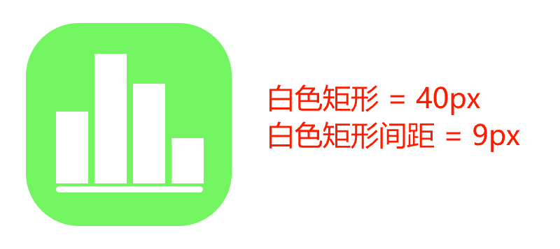 粗白色矩形间距